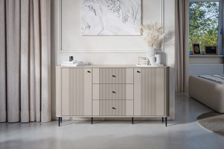VESPER Komoda 160 2D 3SZ_cashmere_czarny_aranżacja.jpg